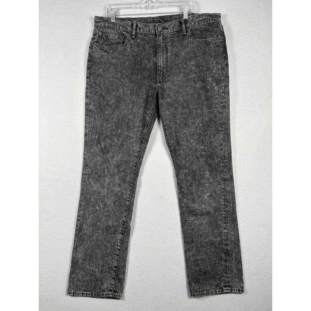 Levis 511 Slim Fit Jeans Black Acid Wash 40x32 (Measures 40x31) Black